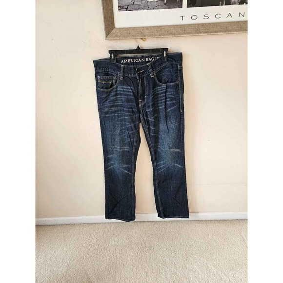 American Eagle By Payless Other - American Eagle Jeans Mens Low Rise Bootcut Dark Wash Denim 34x34 AEO